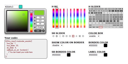 11个JavaScript颜色选择器插件