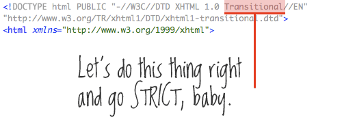严格的DOCTYPE例如